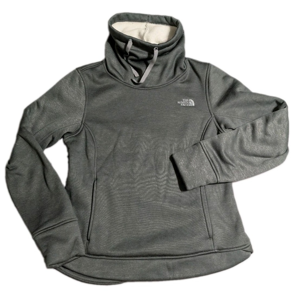 The North Face Mattea Fleece Pullover Womens M Gray Funnel Neck Sweatshirt